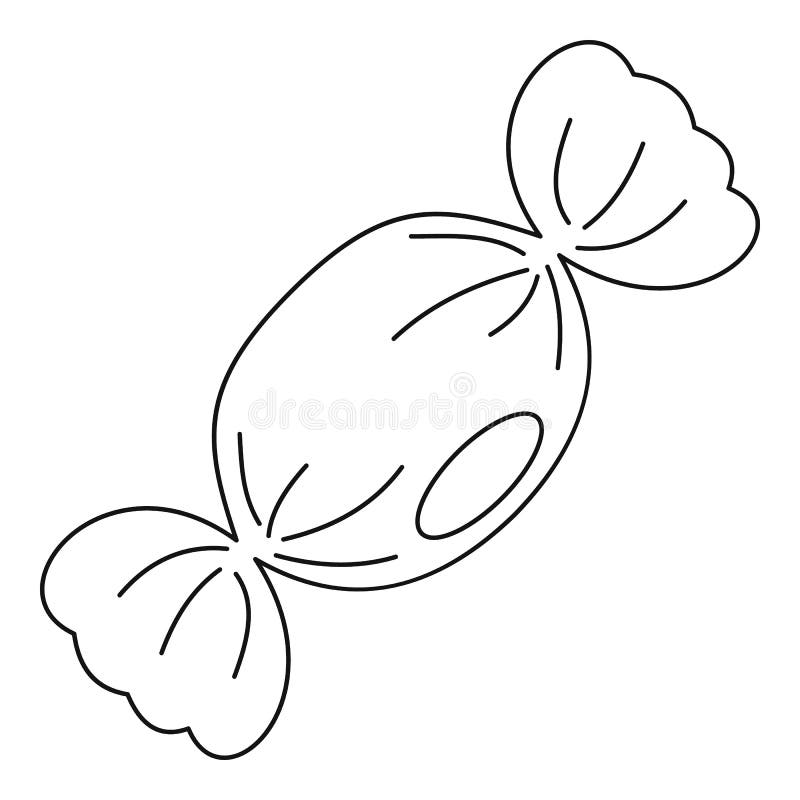 Piccola icona della caramella, stile del profilo illustrazione di stock Piccola icona della caramella, stile del profilo illustrazione di stock
