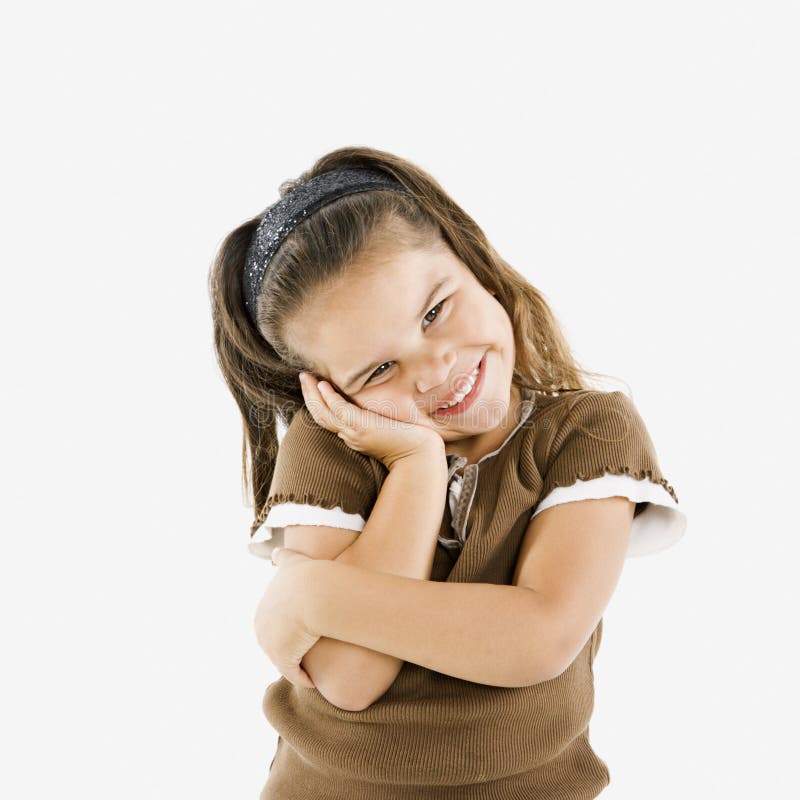 Piccola ragazza ispanica sveglia. fotografia stock