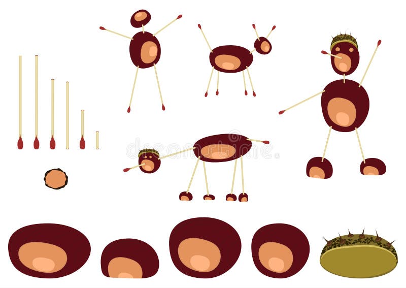 Omini castani illustrazione vettoriale