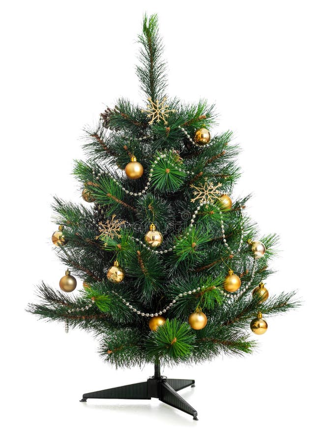 Piccolo albero di Natale decorato isolato fotografia stock libera da diritti Piccolo albero di Natale decorato isolato fotografia stock libera da diritti