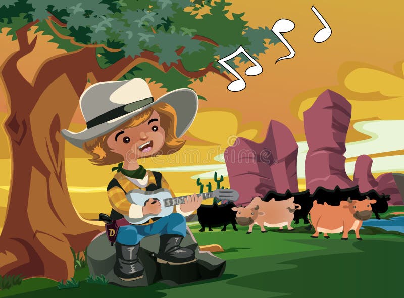 Piccolo cowboy illustrazione di stock Piccolo cowboy illustrazione di stock