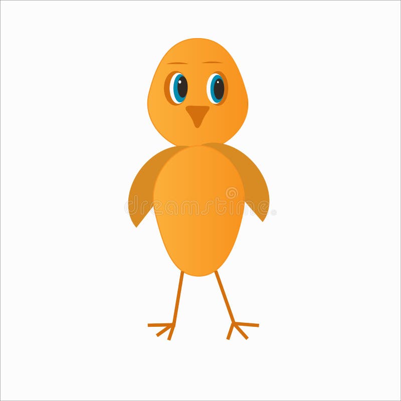Piccolo pollo giallo sulle gambe sottili illustrazione vettoriale Piccolo pollo giallo sulle gambe sottili illustrazione vettoriale