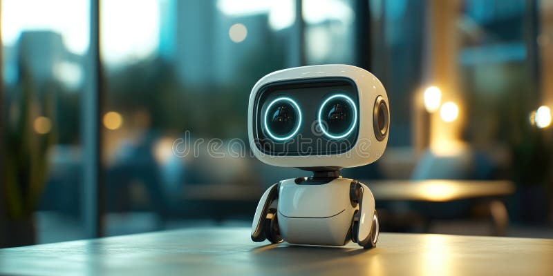 Piccolo robot in tavola royalty illustrazione gratis