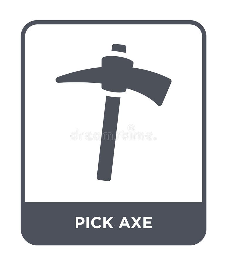 Pick Axe Icon In Trendy Design Style. Pick Axe Icon Isolated On White