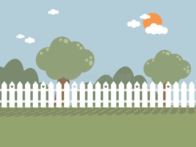 White picket fence stock vector. Illustration of wood - 8425693