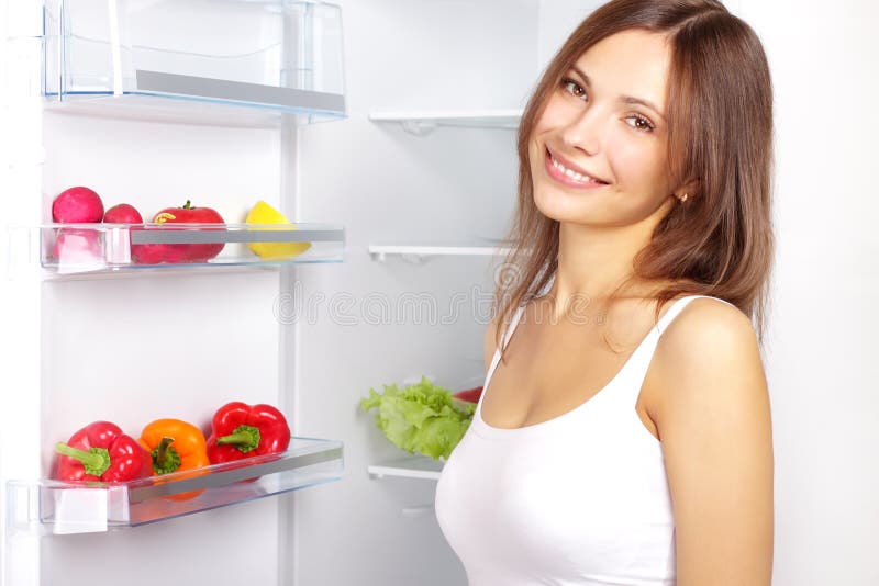 Picking food from fridge