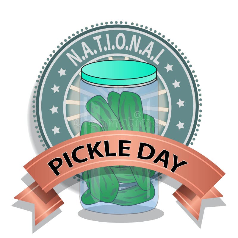 National Pickle Day Sign and Vector Badge Stock Vector Illustration