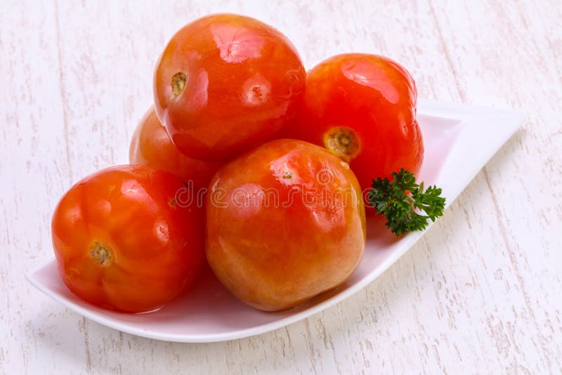 Pickle red tomato stock photo. Image of homemade, plate - 120589286