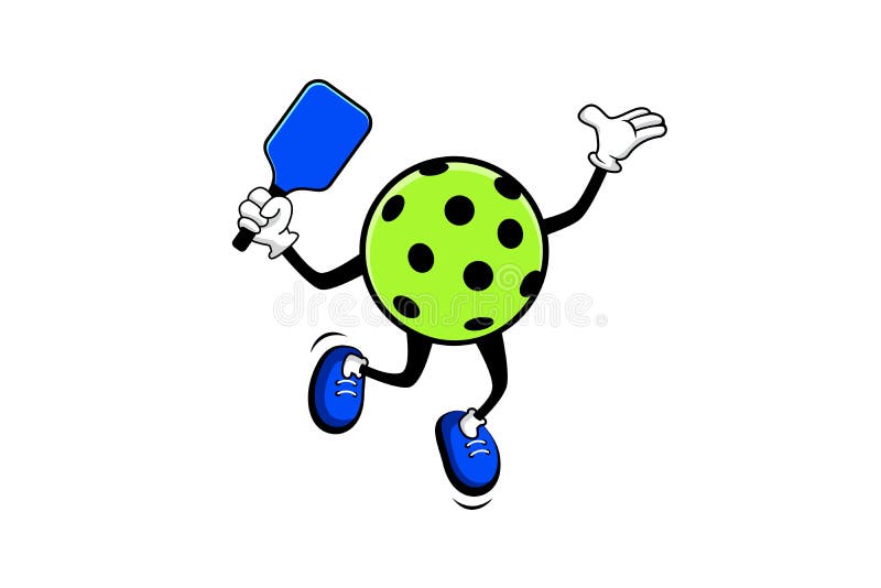 Pickleball Cartoon Character in Jumping or Smash Position Stock Vector -  Illustration of making, funny: 228902715