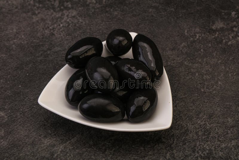Pickled Black Olives in the Bowl Stock Image Image of starter