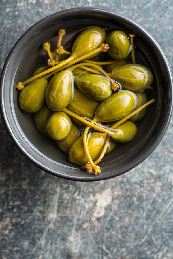 Pickled caper berries. stock image. Image of eating 100289769