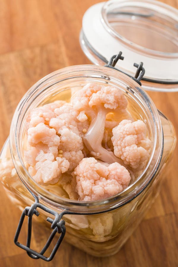 Pickled Cauliflower in Jar. Stock Image Image of sour, glass 126565047