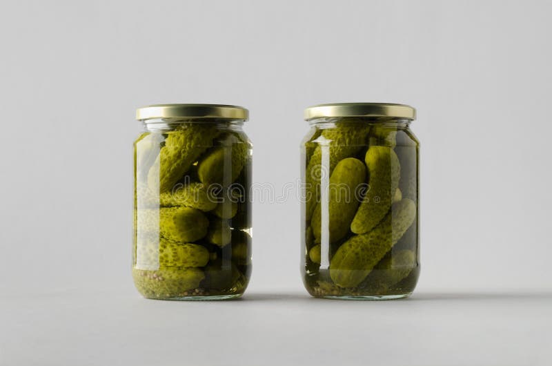 Pickled Cucumber Jar MockUp Two Jars Stock Image Image of