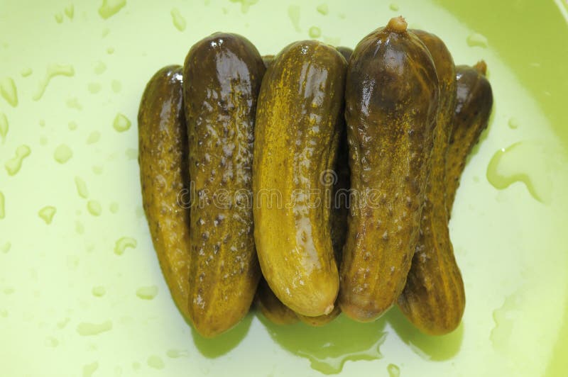 Pickled cucumbers.