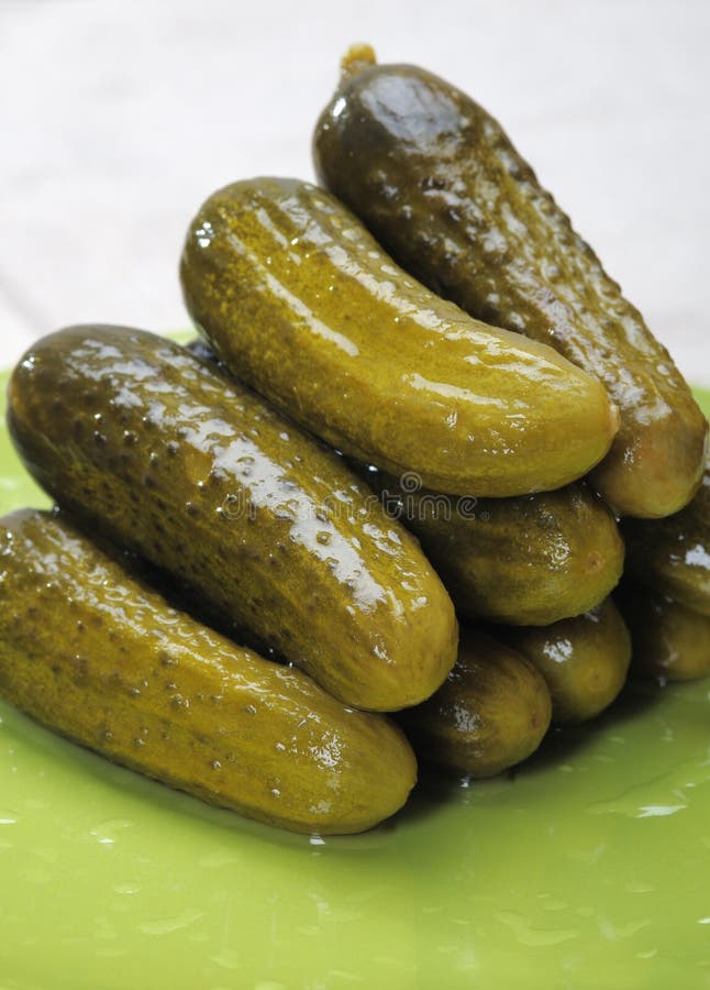 Pickled cucumbers.