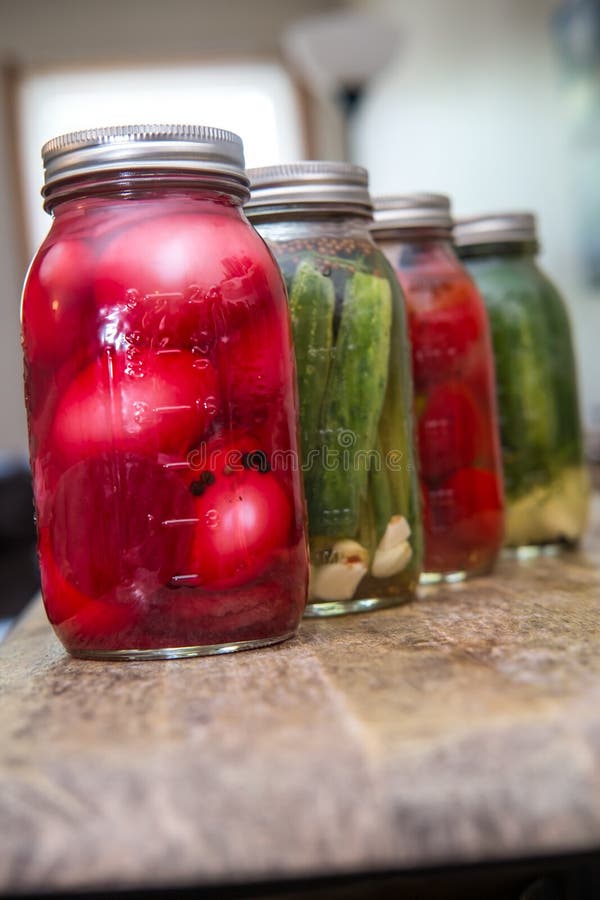 Pickled Eggs Peppers Cucumbers Stock Photo Image of marinated
