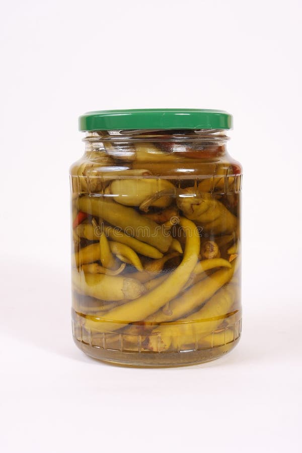 Pickled Green Chili Peppers Stock Image Image of spice, green 18537045