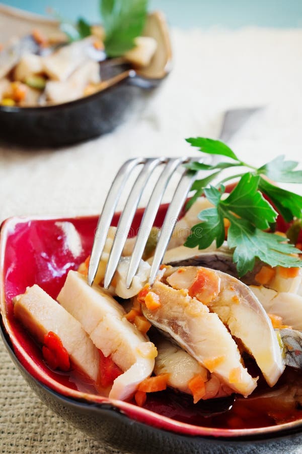 Pickled herring stock photo. Image of scandinavian, carrot 56907374