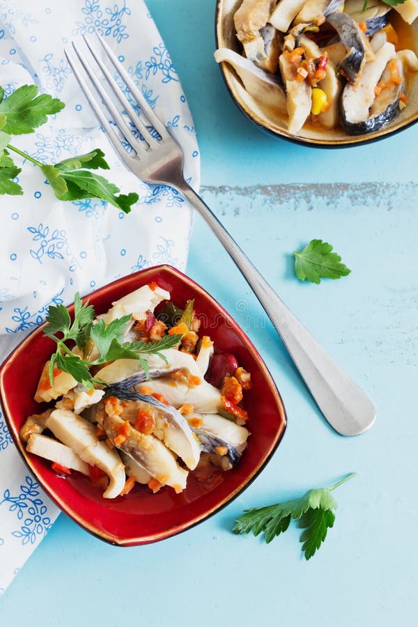 Pickled herring stock image. Image of fish, breakfast 56907321