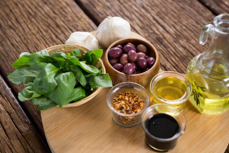 Pickled Olives with Various Ingredients Stock Photo Image of