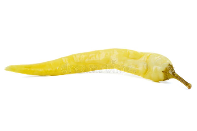 Pickled Yellow Pepper Isolated on White Stock Image Image of mexico