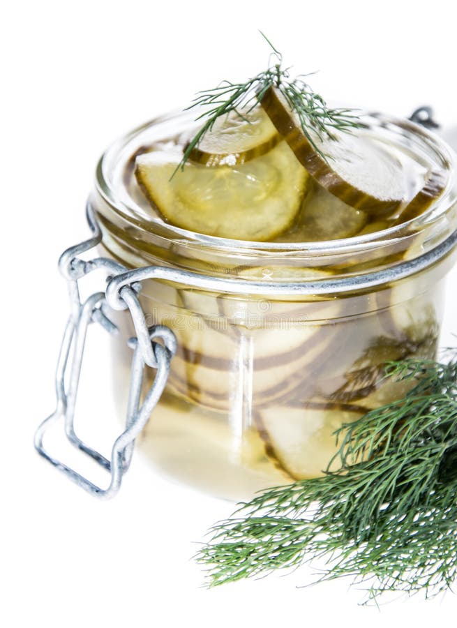 Pickles in a Glass Isolated on White Stock Image Image of preserves