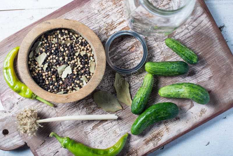 Pickling Spices and Cucumbers for Pickles Stock Photo Image of flavor