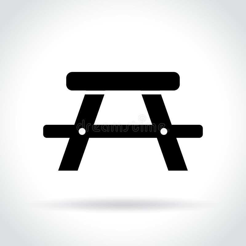 Picknicktisch auf weißem Hintergrund lizenzfreie abbildung