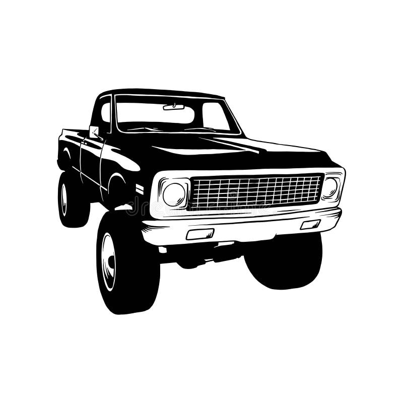 Muscle car, Classic car, Stencil, Silhouette, Vector Clip Art - Truck 4x4 O...