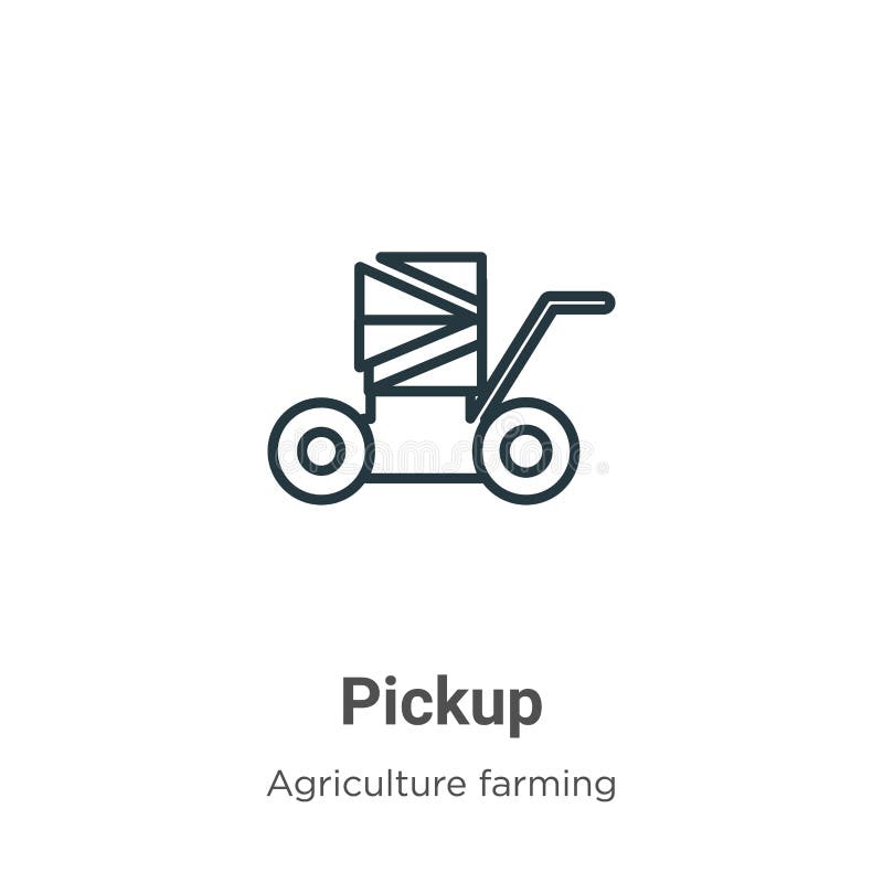 Pickup Truck Outline Vector Icon. Thin Line Black Pickup Truck Icon ...