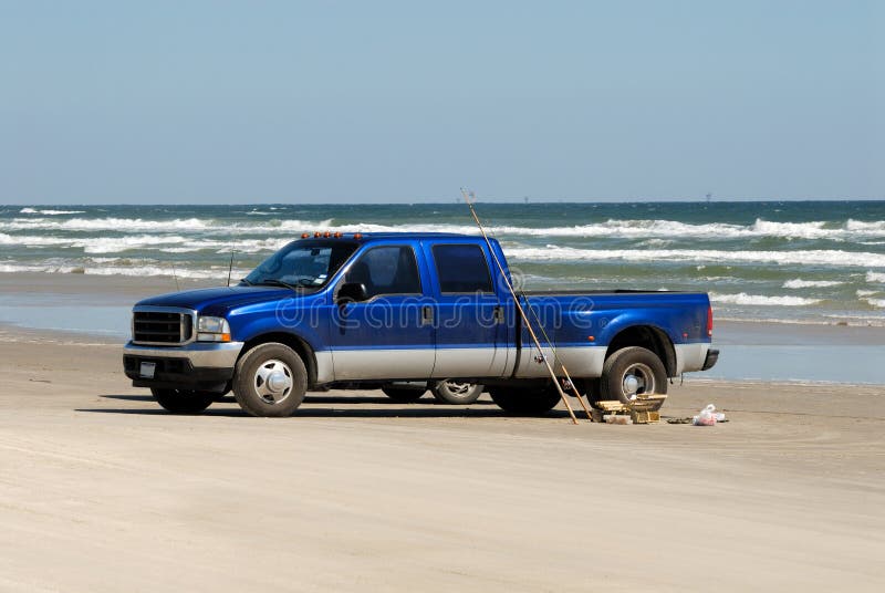 Pickup truck on the beach stock photo. Image of states 6977894