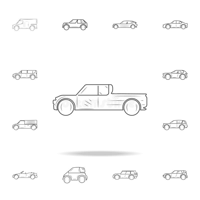 Illustration .. Poster. Step-by-step drawing. A car. Pickup