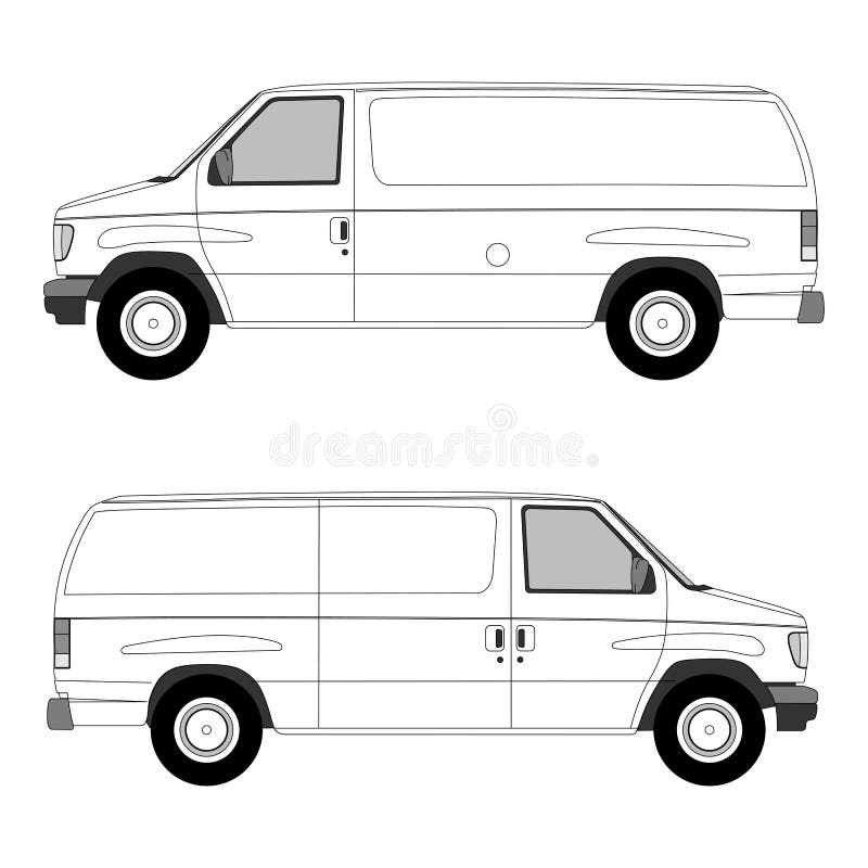 Pickup Truck Vector Template. Truck Blueprint. 4x4 Car on White