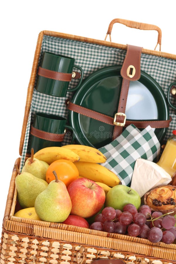 Picnic basket stock image. Image of isolated, cake, apple 4703999