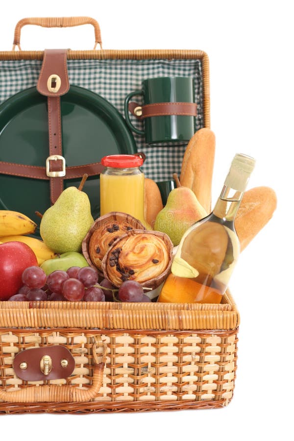 Picnic basket stock image. Image of isolated, cake, apple 4703999