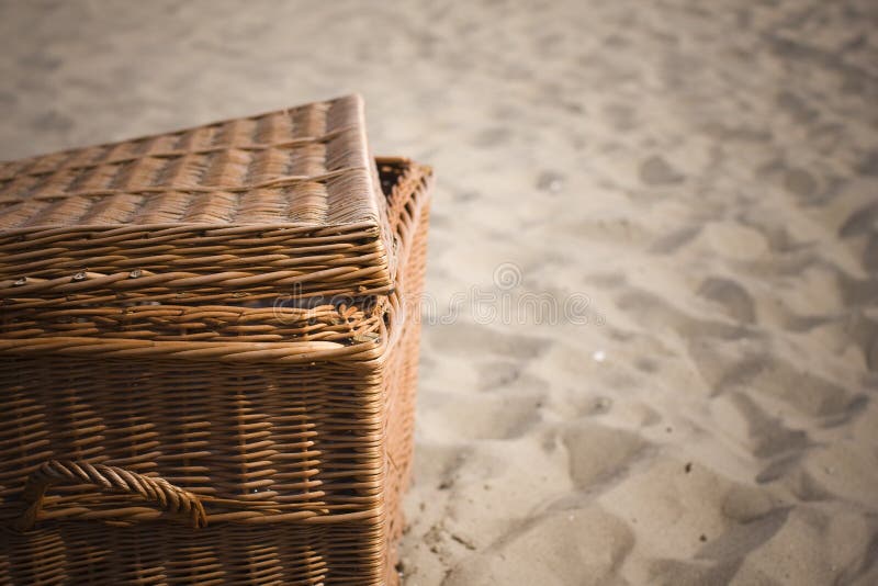 Picnic Basket On The Beach Picture. Image 6439794