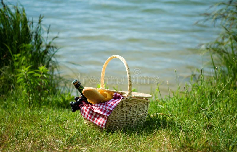 Picnic basket on the table stock image. Image of picnic 31720729