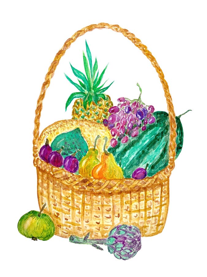 Easy fruit basket drawing - YouTube