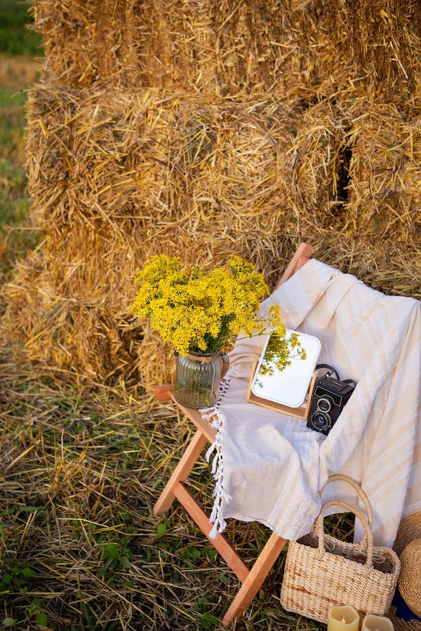 Hay Bale Table Photos and Images