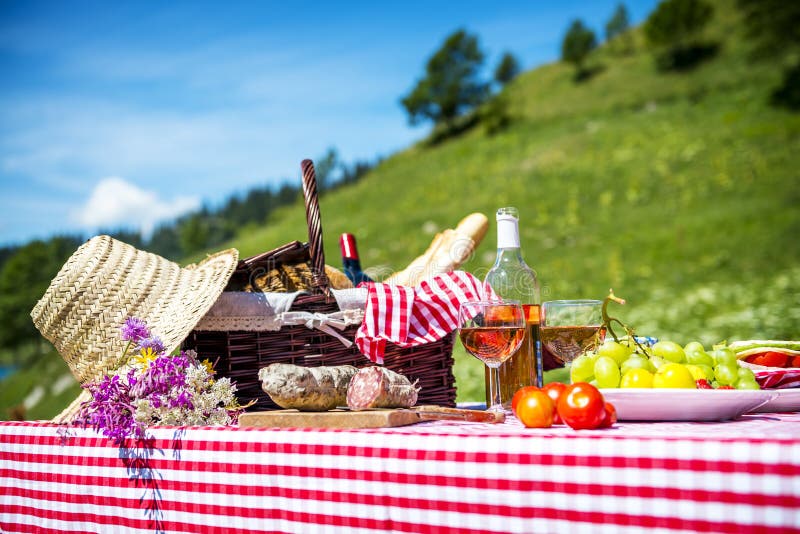 Picnic on the grass stock photo. Image of meadow, outdoor 34574778