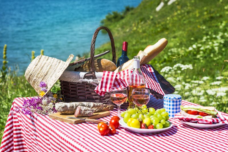 Picnic on the grass stock image. Image of summer, meadow 768811