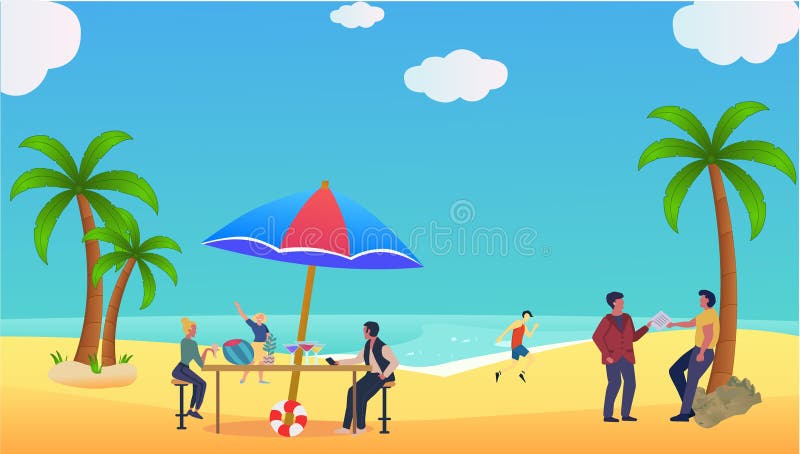 Animated Beach Scene Stock Illustrations – 10 Animated Beach Scene Stock  Illustrations, Vectors & Clipart - Dreamstime