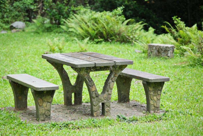 Picnic place stock image. Image of grass, fall, bench - 20475663