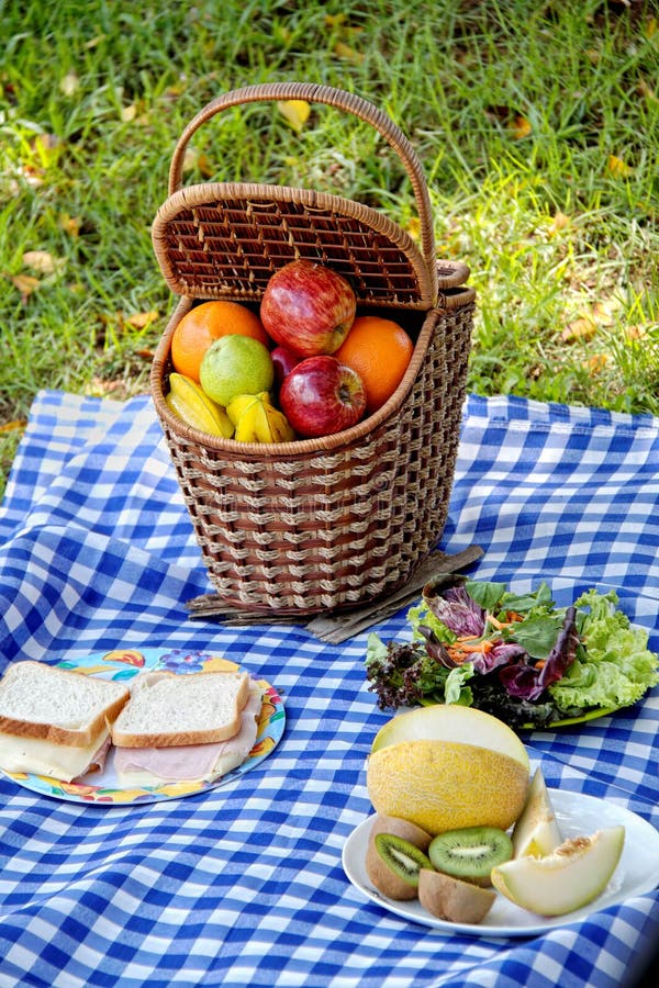 Picnic set outdoor stock photo. Image of tiled, vertical 34468346