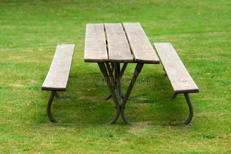 A Picnic Table on the Grass at a Park Stock Photo Image of picnic