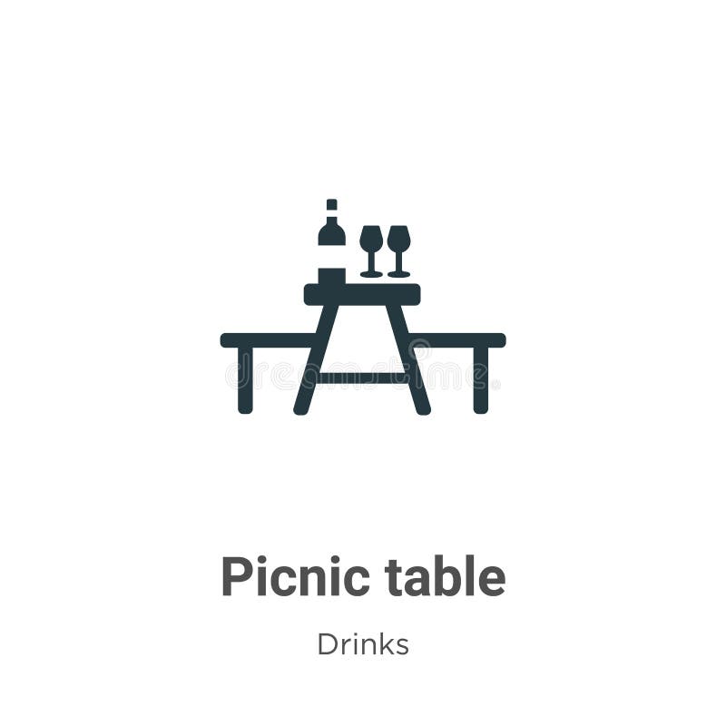 Picnic table vector icon on white background. Flat vector picnic table icon symbol sign from modern drinks collection for mobile