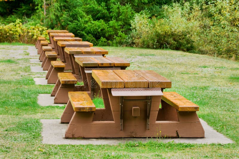 Picnic Tables stock photo. Image of leisure, nature, relaxing 11277520