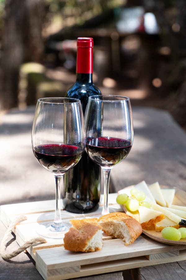 Picnic with wine stock image. Image of nature, leisure 192035181