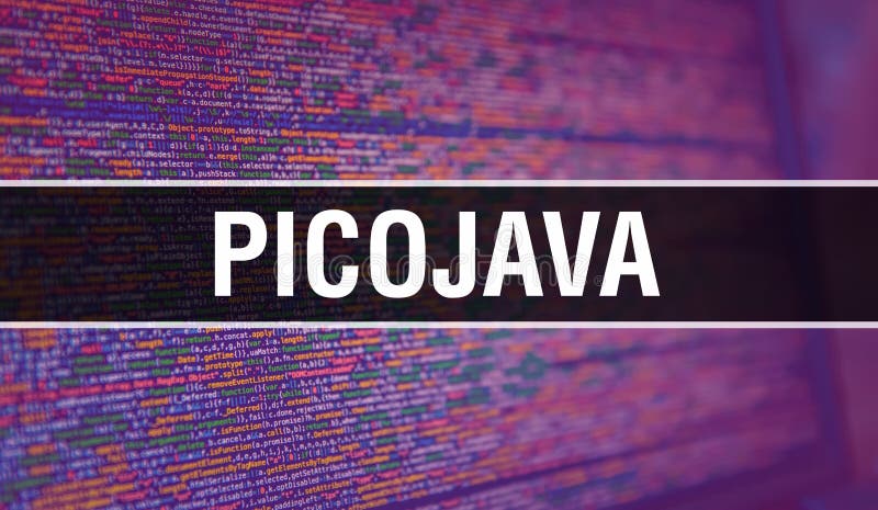 PicoJava with Binary code digital technology background. Abstract background with program code and PicoJava. Programming and coding technology background. PicoJava with Program listing. Coding software development programming program code stock images, royalty-free photos and pictures
