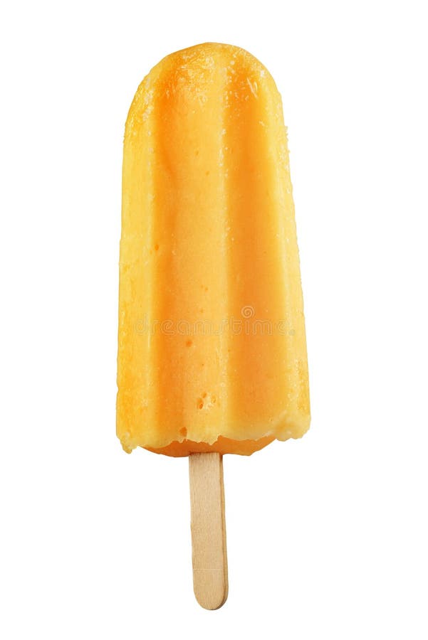 Picolé amarelo isolado foto de stock Picolé amarelo isolado foto de stock